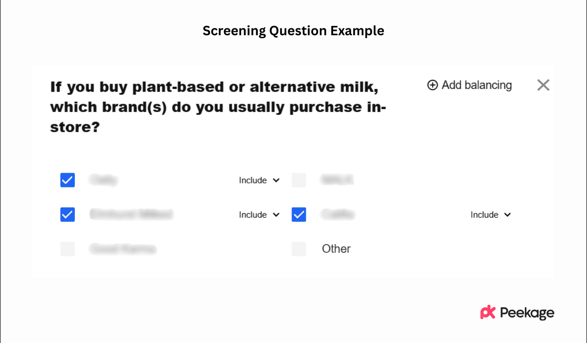 Screening Question Example